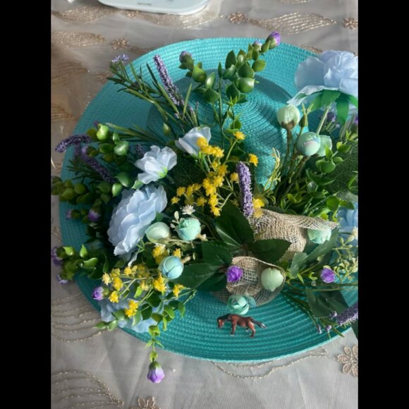 Vintage August Hats Floral Wide Brim Dressy Hat Rare NWT - A142 main image 8